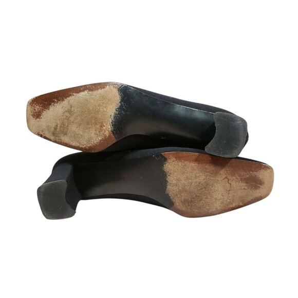 STUART WEITZMAN BLACK FABRIC BLOCK HEEL PUMPS 7 AA - Picture 9 of 9